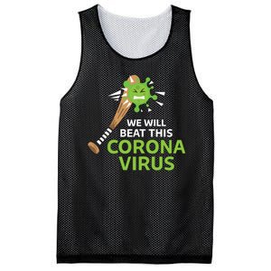 We Will Beat This Corona Virus Literal Mesh Reversible Basketball Jersey Tank