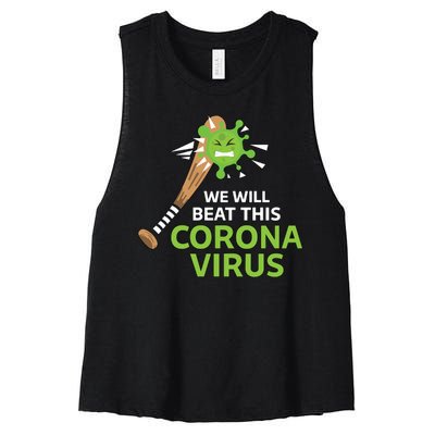 We Will Beat This Corona Virus Literal Women's Racerback Cropped Tank