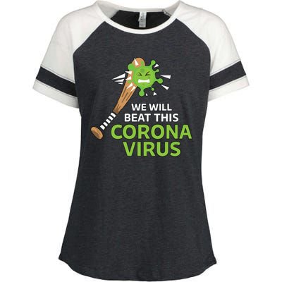 We Will Beat This Corona Virus Literal Enza Ladies Jersey Colorblock Tee