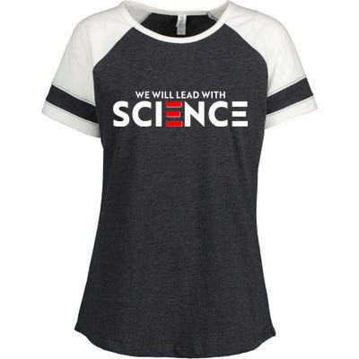 We Will Lead With SCIENCE Enza Ladies Jersey Colorblock Tee