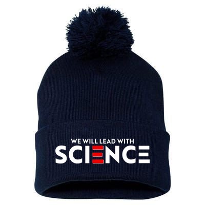 We Will Lead With SCIENCE Pom Pom 12in Knit Beanie