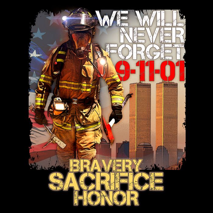 We Will Never Forget Bravery Sacrifice Honor 9-11-01 Impact Tech Backpack