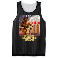 We Will Never Forget Bravery Sacrifice Honor 9-11-01 Mesh Reversible Basketball Jersey Tank