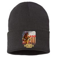 We Will Never Forget Bravery Sacrifice Honor 9-11-01 Sustainable Knit Beanie