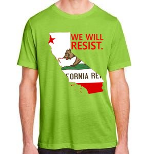 We Will Resist. California Flag Resistance Anti Trump Adult ChromaSoft Performance T-Shirt