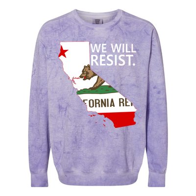 We Will Resist. California Flag Resistance Anti Trump Colorblast Crewneck Sweatshirt