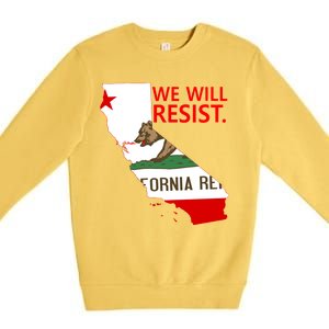 We Will Resist. California Flag Resistance Anti Trump Premium Crewneck Sweatshirt