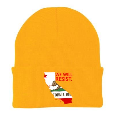 We Will Resist. California Flag Resistance Anti Trump Knit Cap Winter Beanie