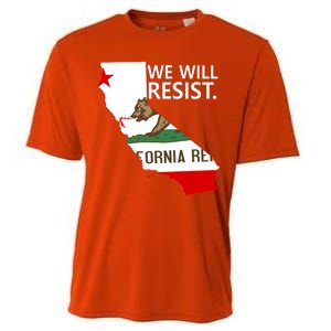 We Will Resist. California Flag Resistance Anti Trump Cooling Performance Crew T-Shirt