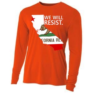 We Will Resist. California Flag Resistance Anti Trump Cooling Performance Long Sleeve Crew