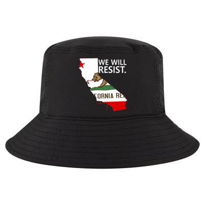 We Will Resist. California Flag Resistance Anti Trump Cool Comfort Performance Bucket Hat