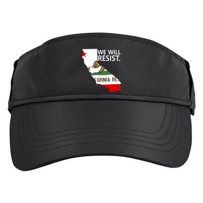 We Will Resist. California Flag Resistance Anti Trump Adult Drive Performance Visor