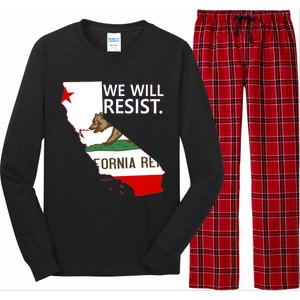 We Will Resist. California Flag Resistance Anti Trump Long Sleeve Pajama Set