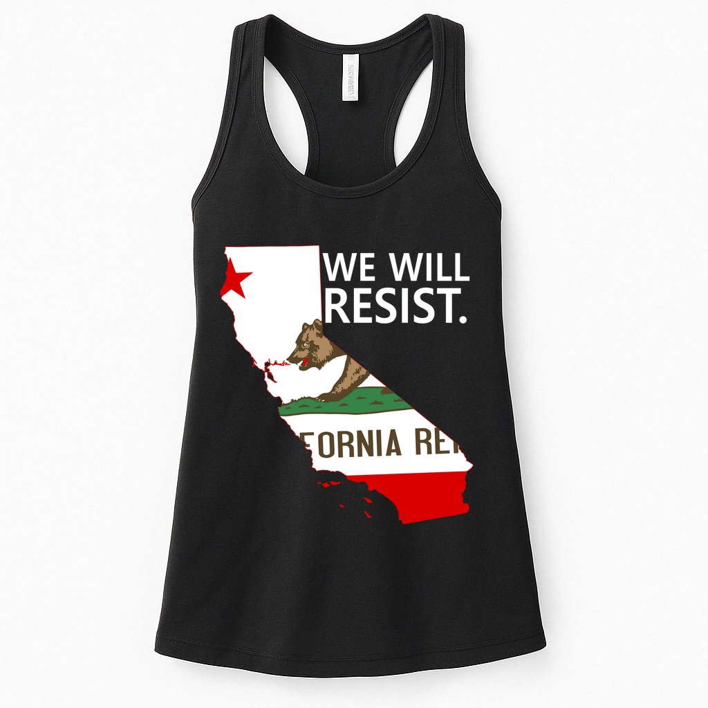 We Will Resist. California Flag Resistance Anti Trump Womens Tank Top