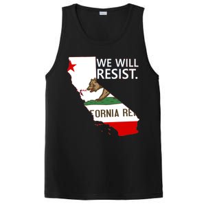 We Will Resist. California Flag Resistance Anti Trump PosiCharge Competitor Tank