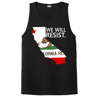 We Will Resist. California Flag Resistance Anti Trump PosiCharge Competitor Tank