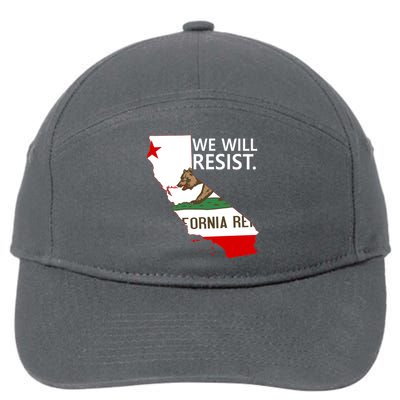 We Will Resist. California Flag Resistance Anti Trump 7-Panel Snapback Hat