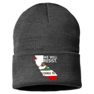 We Will Resist. California Flag Resistance Anti Trump Sustainable Knit Beanie