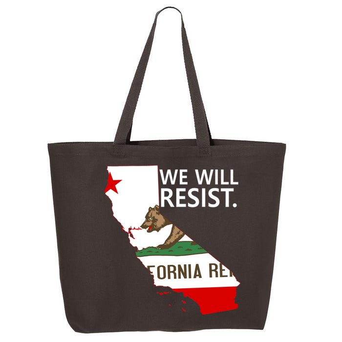 We Will Resist. California Flag Resistance Anti Trump 25L Jumbo Tote