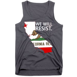 We Will Resist. California Flag Resistance Anti Trump Tank Top