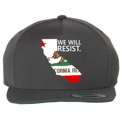 We Will Resist. California Flag Resistance Anti Trump Wool Snapback Cap