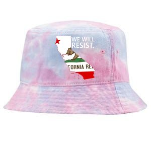 We Will Resist. California Flag Resistance Anti Trump Tie-Dyed Bucket Hat