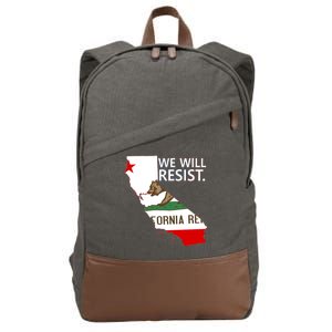 We Will Resist. California Flag Resistance Anti Trump Cotton Canvas Backpack