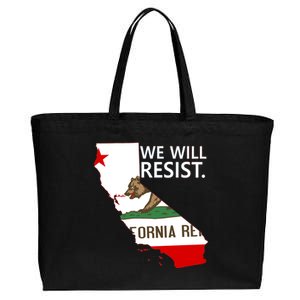 We Will Resist. California Flag Resistance Anti Trump Cotton Canvas Jumbo Tote