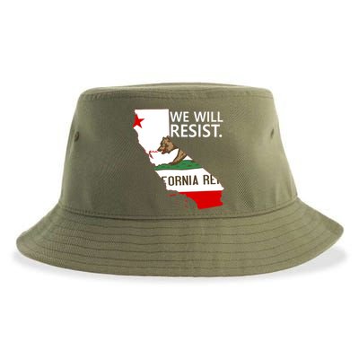 We Will Resist. California Flag Resistance Anti Trump Sustainable Bucket Hat