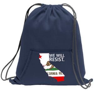 We Will Resist. California Flag Resistance Anti Trump Sweatshirt Cinch Pack Bag