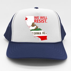 We Will Resist. California Flag Resistance Anti Trump Trucker Hat