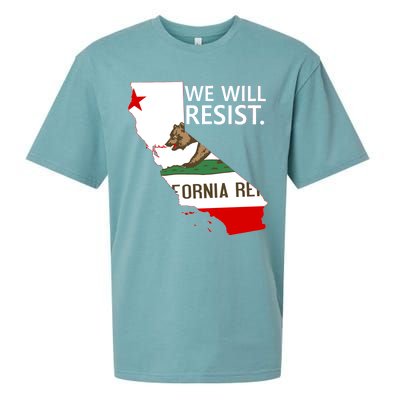 We Will Resist. California Flag Resistance Anti Trump Sueded Cloud Jersey T-Shirt