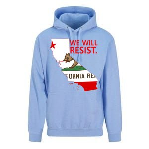 We Will Resist. California Flag Resistance Anti Trump Unisex Surf Hoodie