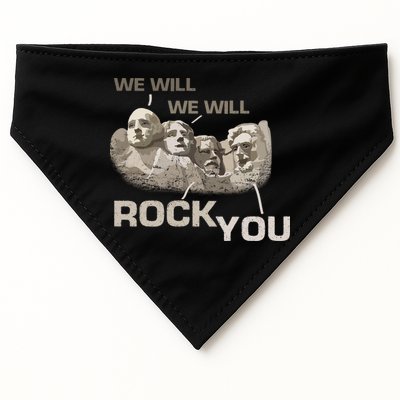 We Will Rock You Presidents Mt.Rushmore  USA-Made Doggie Bandana