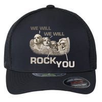 We Will Rock You Presidents Mt.Rushmore  Flexfit Unipanel Trucker Cap