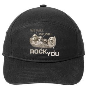 We Will Rock You Presidents Mt.Rushmore  7-Panel Snapback Hat