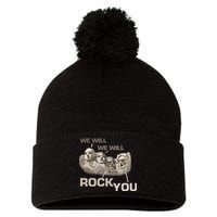 We Will Rock You Presidents Mt.Rushmore  Pom Pom 12in Knit Beanie