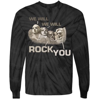 We Will Rock You Presidents Mt.Rushmore  Tie-Dye Long Sleeve Shirt