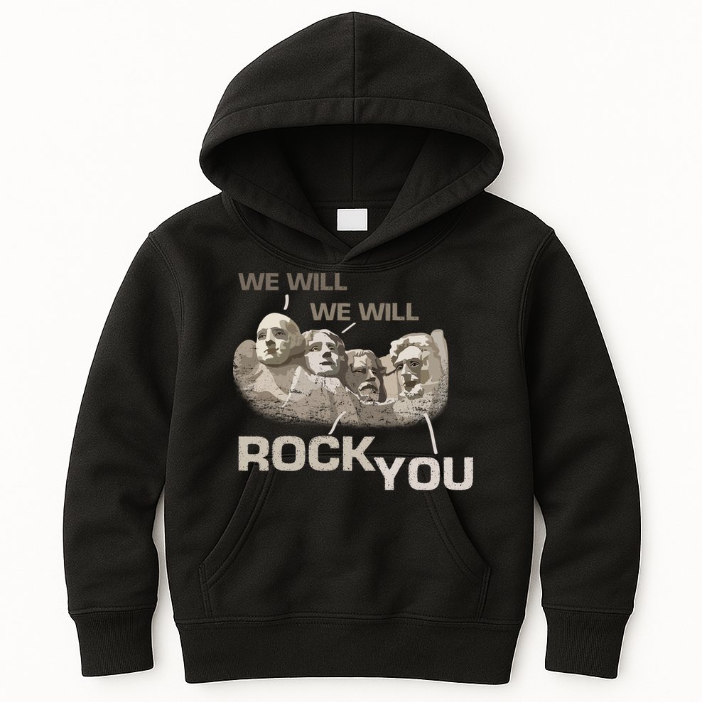 We Will Rock You Presidents Mt.Rushmore  Kids Hoodie