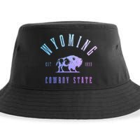 Wyoming Est. 1890 The Cowboy State Bison Vintage Pride Sustainable Bucket Hat