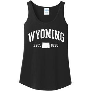 Wyoming Est 1890 Distressed Worn Design Classic Ladies Essential Tank