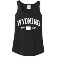 Wyoming Est 1890 Distressed Worn Design Classic Ladies Essential Tank