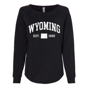 Wyoming Est 1890 Distressed Worn Design Classic Womens California Wash Sweatshirt