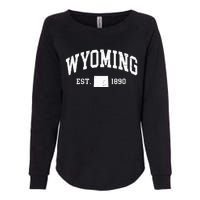 Wyoming Est 1890 Distressed Worn Design Classic Womens California Wash Sweatshirt