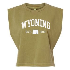 Wyoming Est 1890 Distressed Worn Design Classic Garment-Dyed Women's Muscle Tee