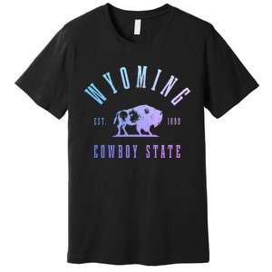 Wyoming Est. 1890 The Cowboy State Bison Premium T-Shirt