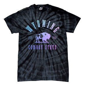 Wyoming Est. 1890 The Cowboy State Bison Tie-Dye T-Shirt