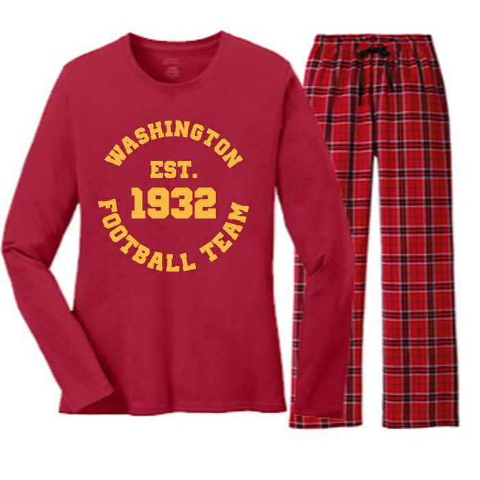 Washington Est. 1932 Football Team Women's Long Sleeve Flannel Pajama Set 