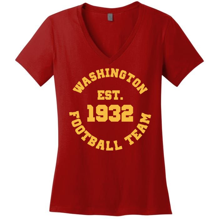 Washington Est. 1932 Football Team Women's V-Neck T-Shirt