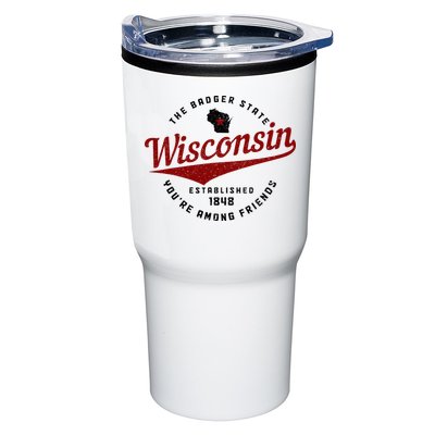 Wisconsin Est. 1848 Badger State Map Pride Vintage Tumbler